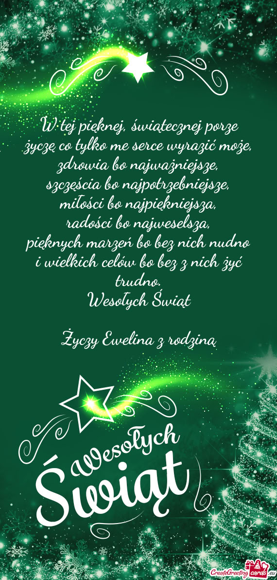 W tej pięknej, świątecznej porze  życzę co tylko me serce wyrazić może,