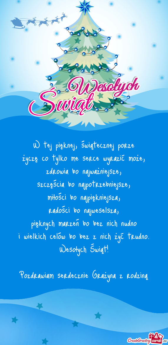 W tej pięknej, świątecznej porze  życzę co tylko me serce wyrazić może,