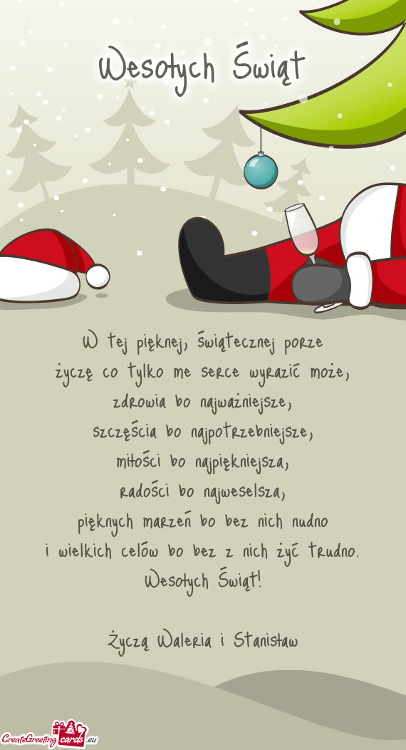 W tej pięknej, świątecznej porze  życzę co tylko me serce wyrazić może,