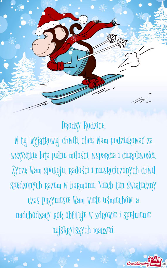 W tej wyjątkowej chwili, chcę Wam podziękować za wszystkie lata pełne miłości, wsparcia i cie