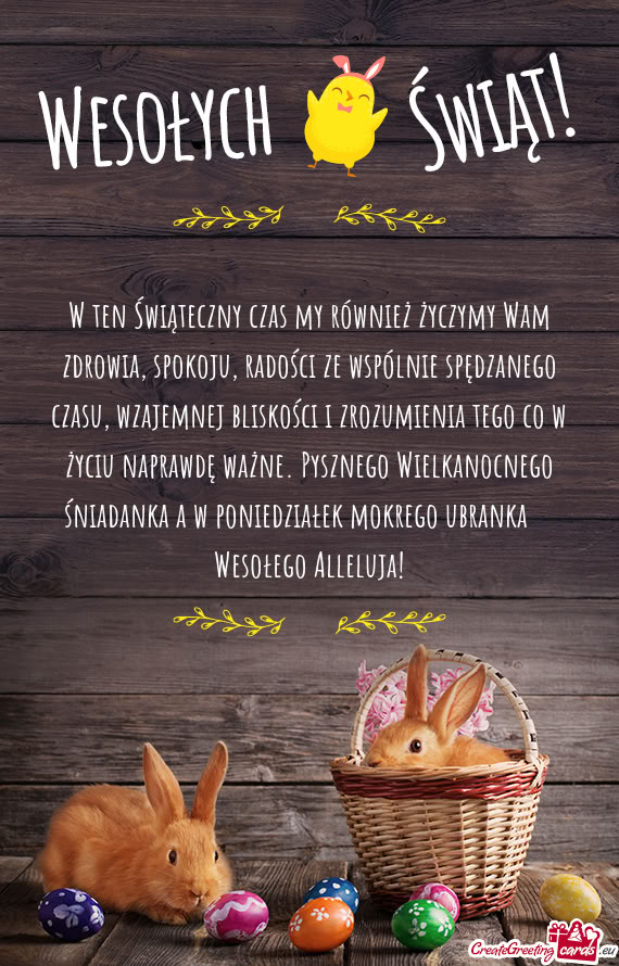 W ten Świąteczny czas my również życzymy Wam zdrowia, spokoju, radości ze wspólnie spędzaneg