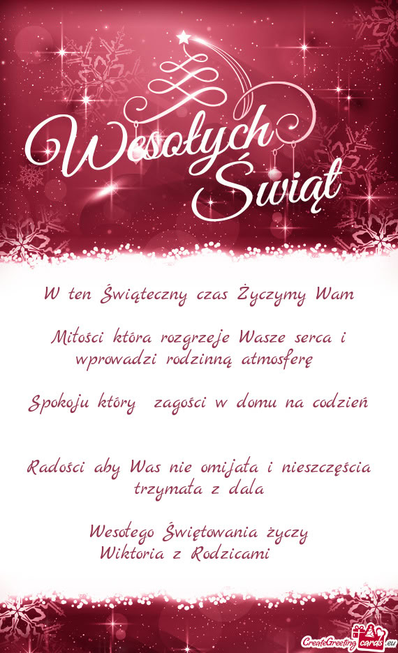 W ten Świąteczny czas Życzymy Wam
