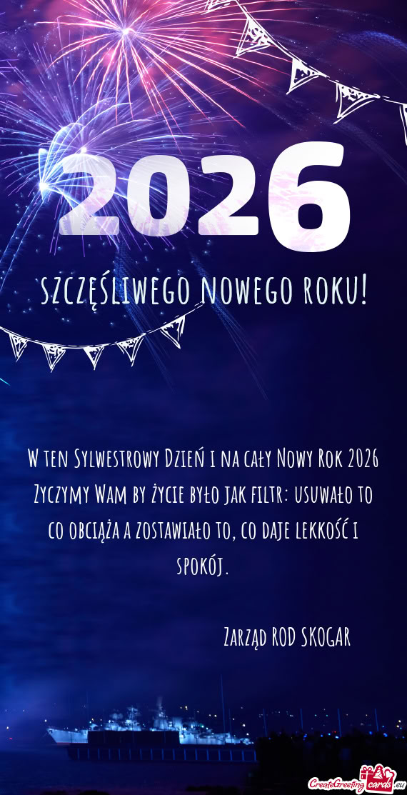 W ten Sylwestrowy Dzień i na cały Nowy Rok 2026 Zyczymy Wam by życie było jak filtr: usuwało to