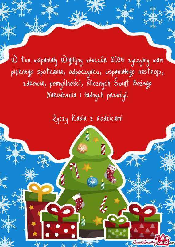W ten wspaniały Wigilijny wieczór 2025 życzymy wam pięknego spotkania, odpoczynku, wspaniałego