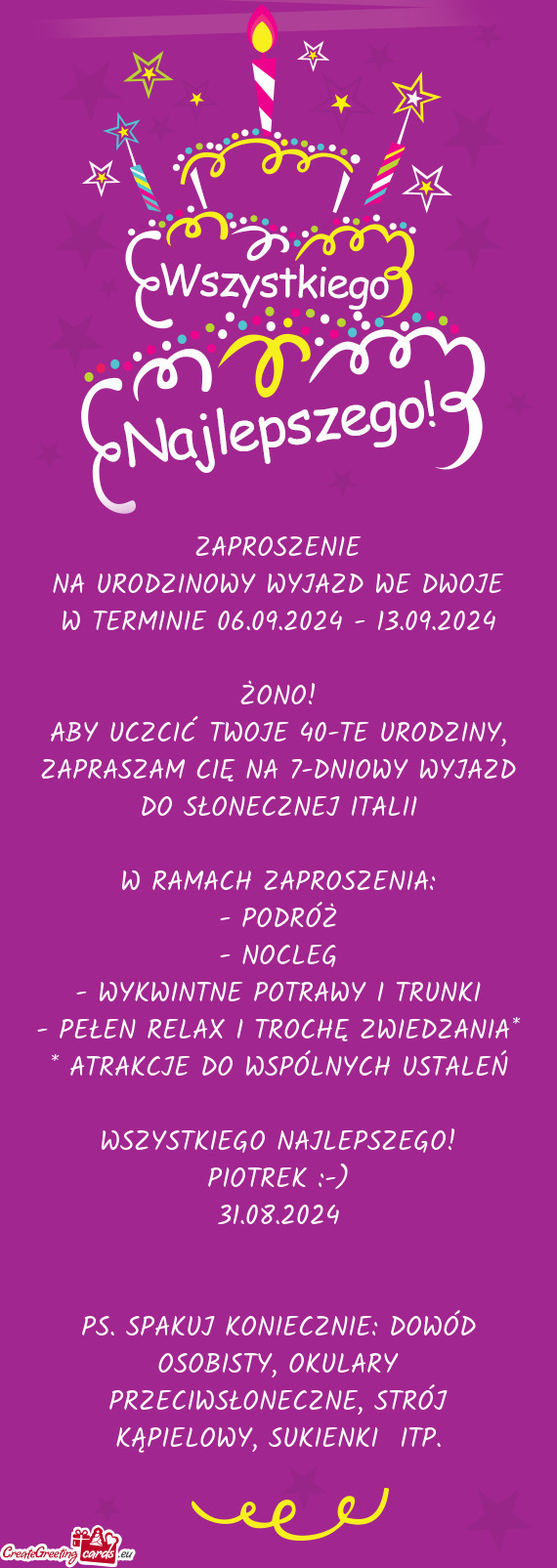 W TERMINIE 06.09.2024 - 13.09.2024