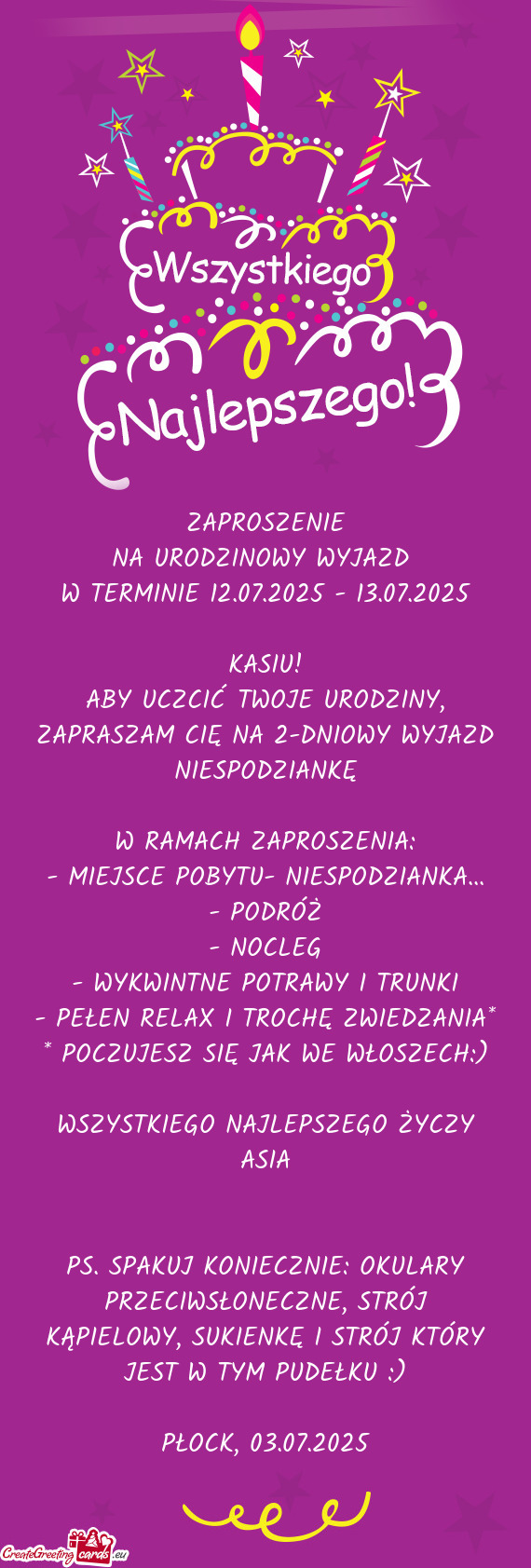 W TERMINIE 12.07.2025 - 13.07.2025