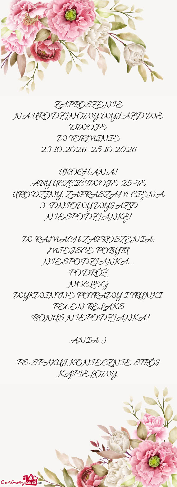 W TERMINIE 23.10.2026-25.10.2026
