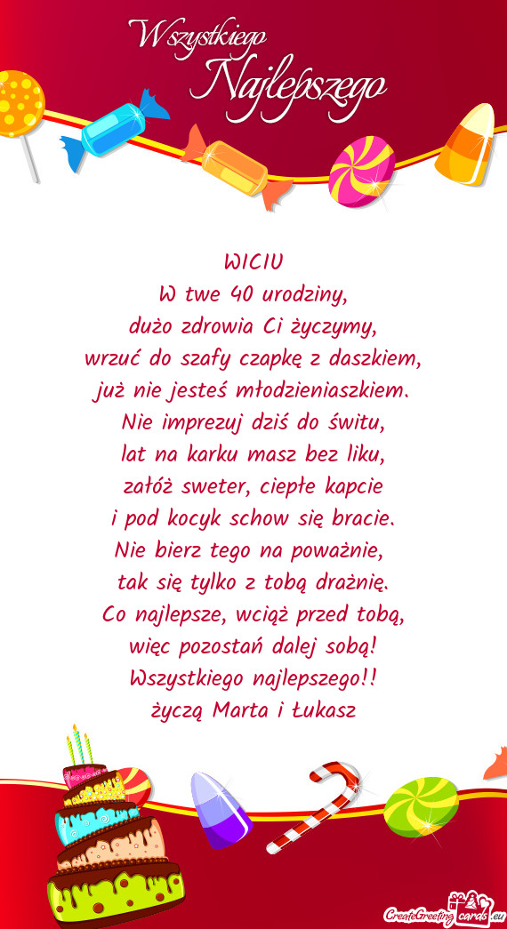 W twe 40 urodziny