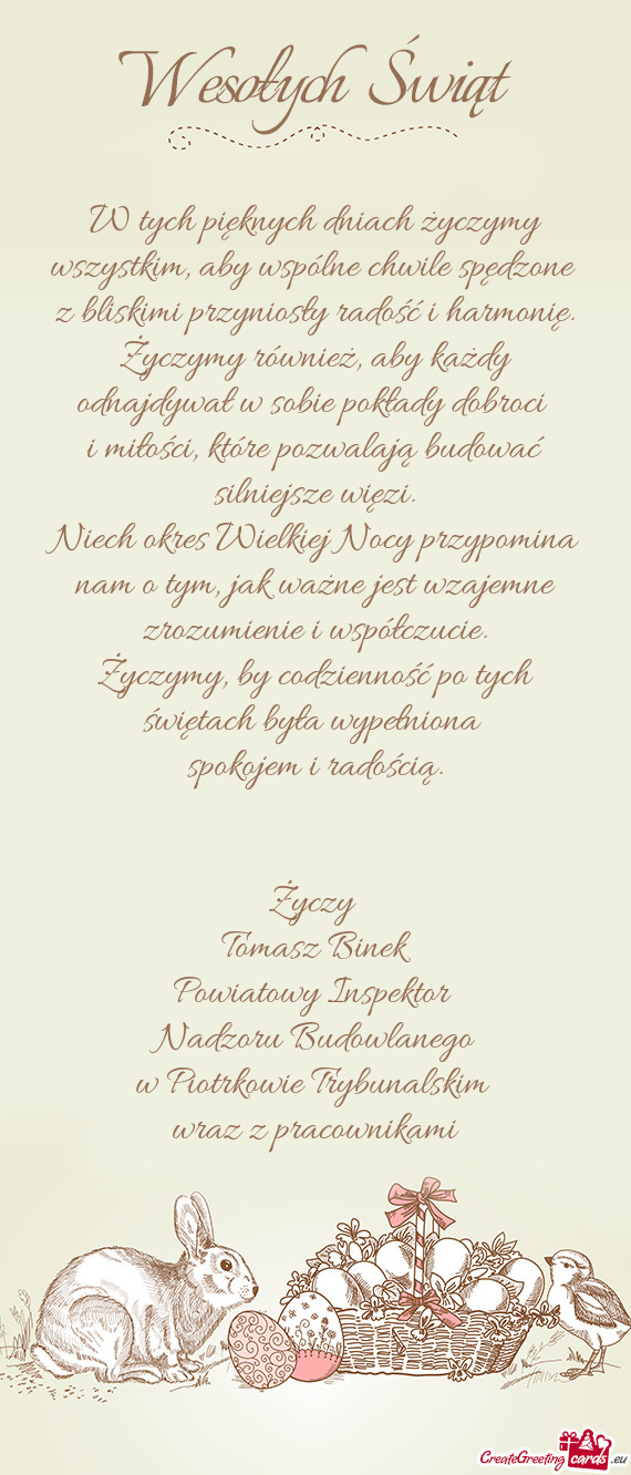 W tych pięknych dniach życzymy wszystkim, aby wspólne chwile spędzone