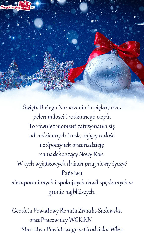 W tych wyjątkowych dniach pragniemy życzyć Państwu