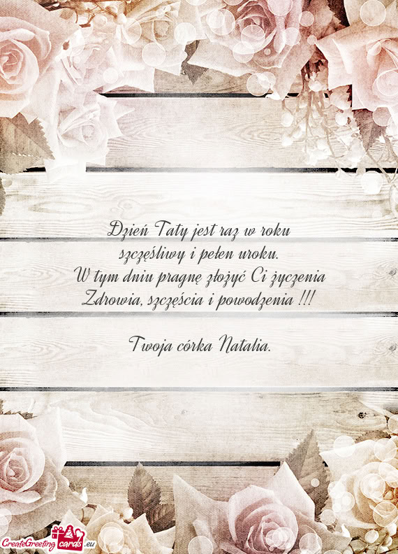 W tym dniu pragnę złożyć Ci życzenia Zdrowia