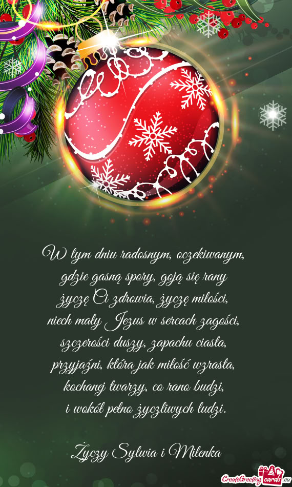 W tym dniu radosnym, oczekiwanym,   gdzie gasną spory, goją się rany