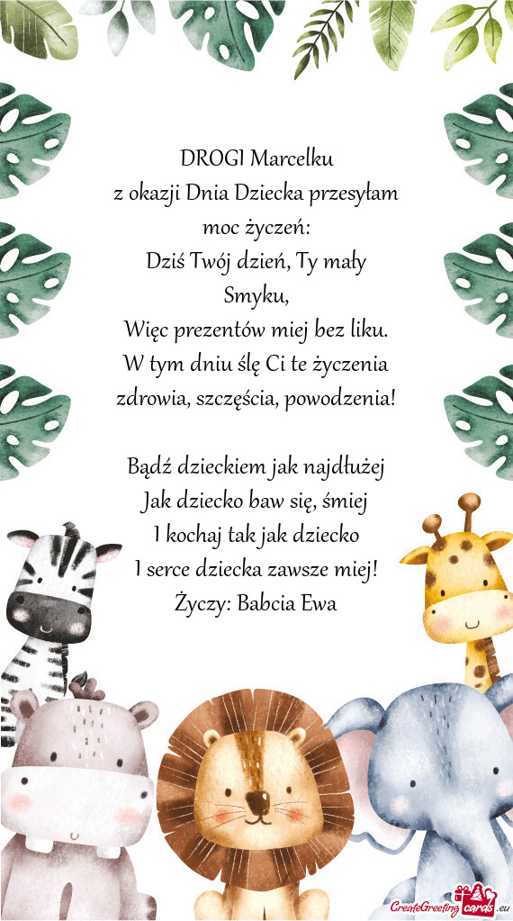 W tym dniu ślę Ci te życzenia