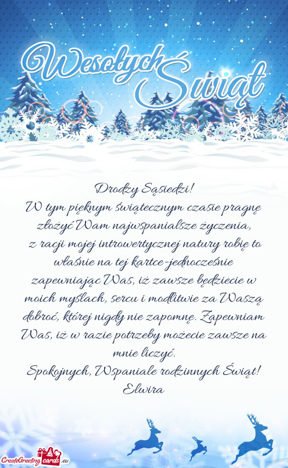 W tym pięknym świątecznym czasie pragnę złożyć Wam najwspanialsze życzenia
