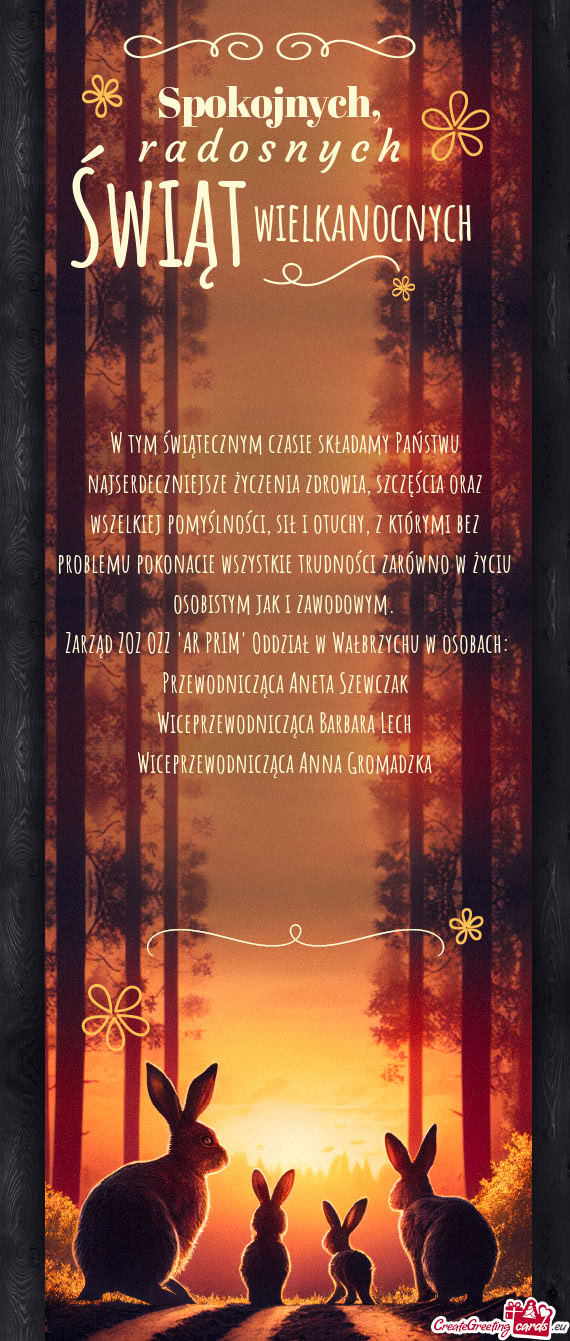 W tym świątecznym czasie składamy Państwu najserdeczniejsze życzenia zdrowia, szczęścia oraz