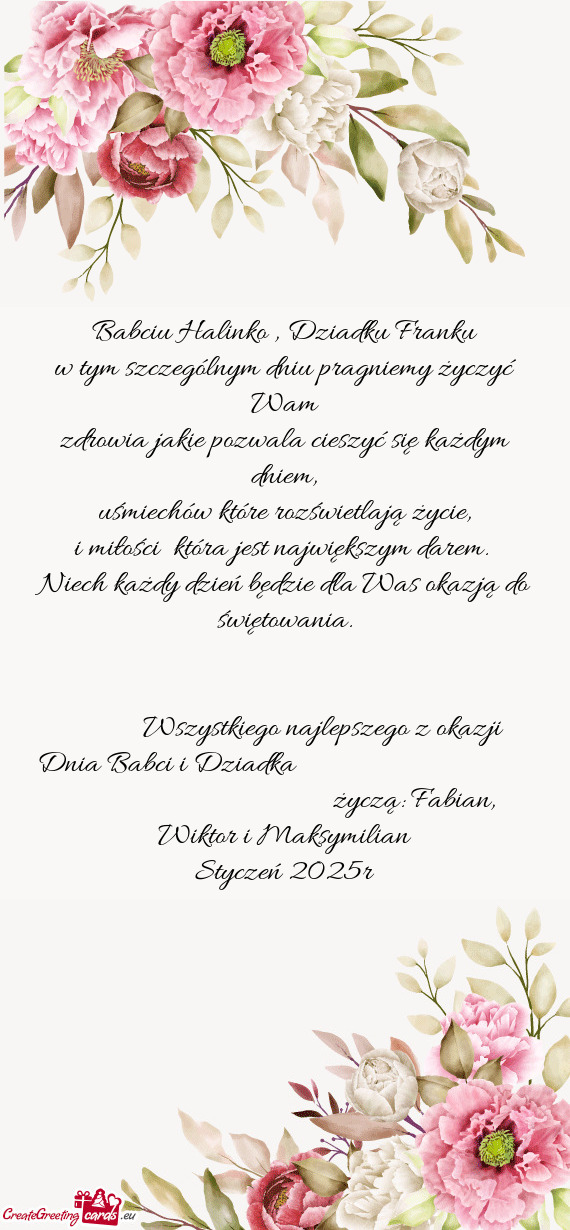 W tym szczególnym dniu pragniemy życzyć Wam