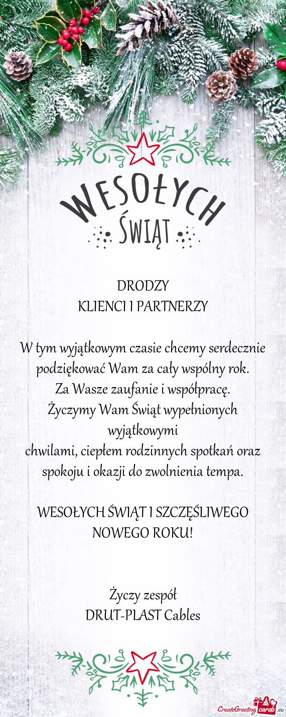 W tym wyjątkowym czasie chcemy serdecznie