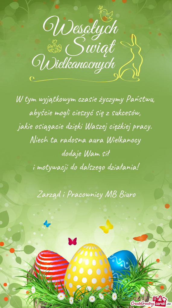 W tym wyjątkowym czasie życzymy Państwu