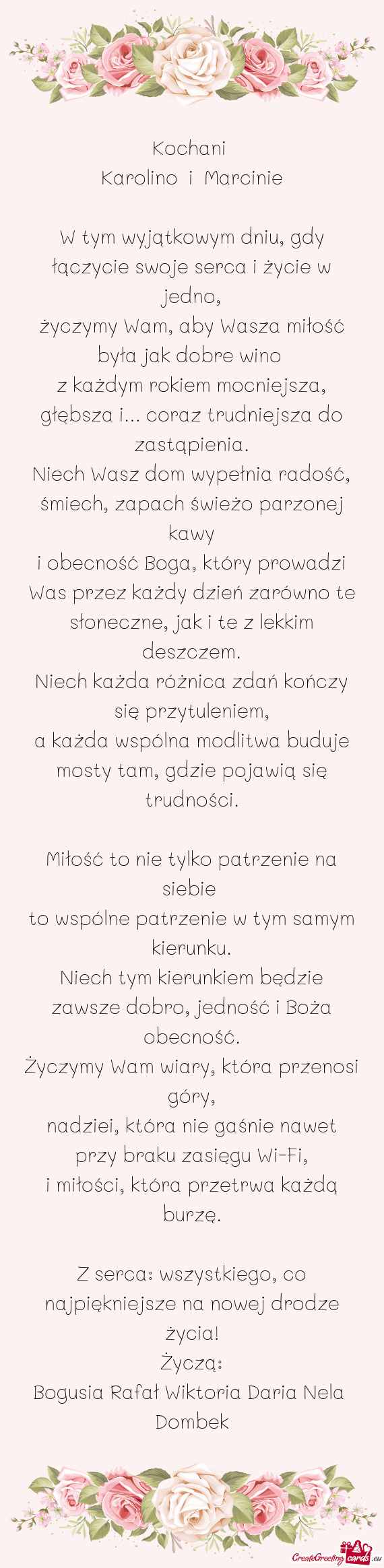 W tym wyjątkowym dniu, gdy łączycie swoje serca i życie w jedno