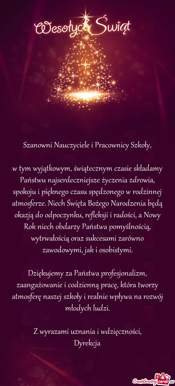 W tym wyjątkowym, świątecznym czasie składamy Państwu najserdeczniejsze życzenia zdrowia, spok