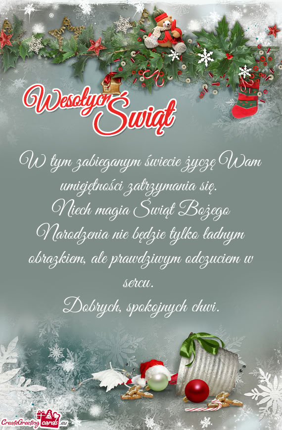 W tym zabieganym świecie życzę Wam umiejętności zatrzymania się