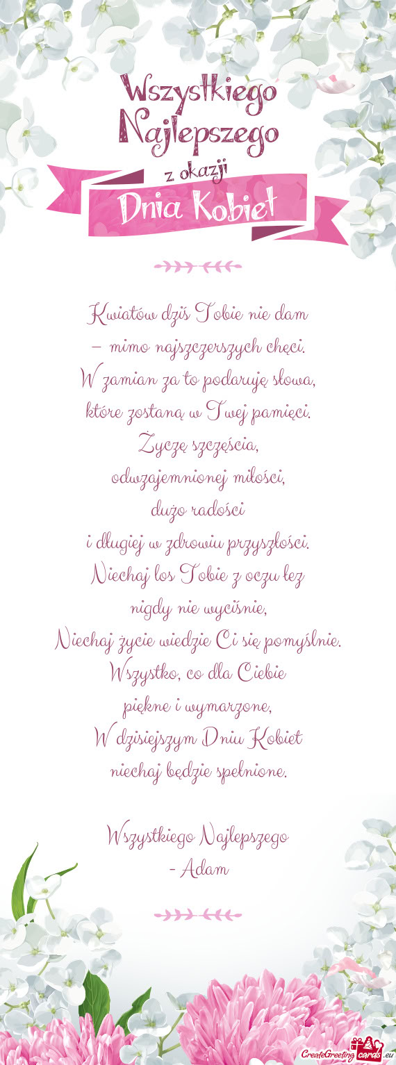 W zamian za to podaruję słowa