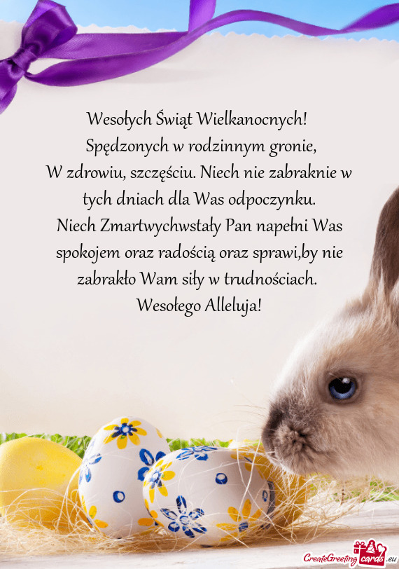 W zdrowiu, szczęściu. Niech nie zabraknie w tych dniach dla Was odpoczynku