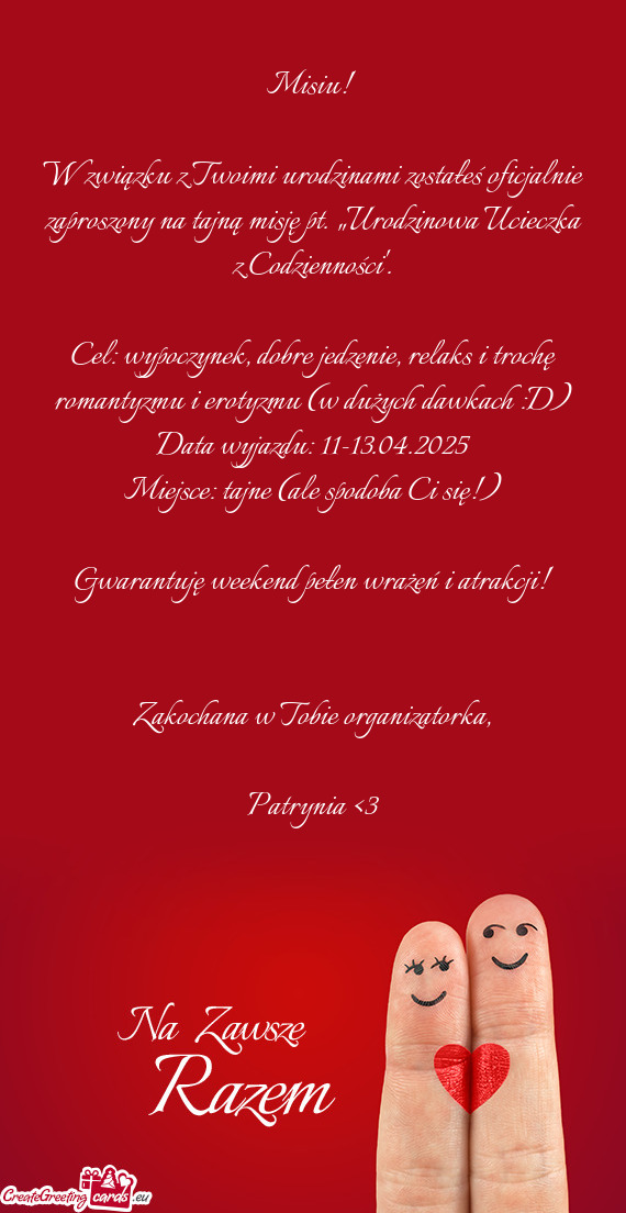 W związku z Twoimi urodzinami zostałeś oficjalnie zaproszony na tajną misję pt. „Urodzinowa U