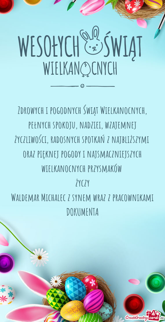 Waldemar Michalec z synem wraz z pracownikami DOKUMENTA