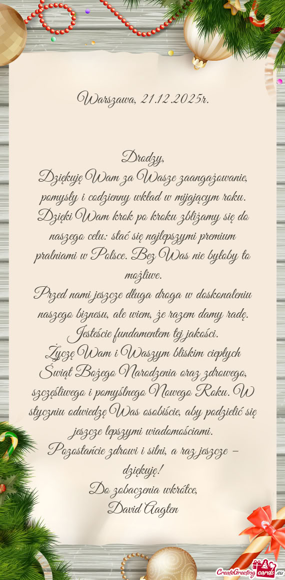 Warszawa, 21.12.2025r