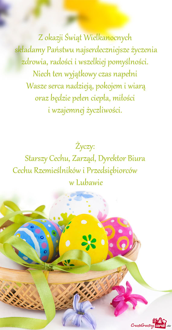 Wasze serca nadzieją, pokojem i wiarą