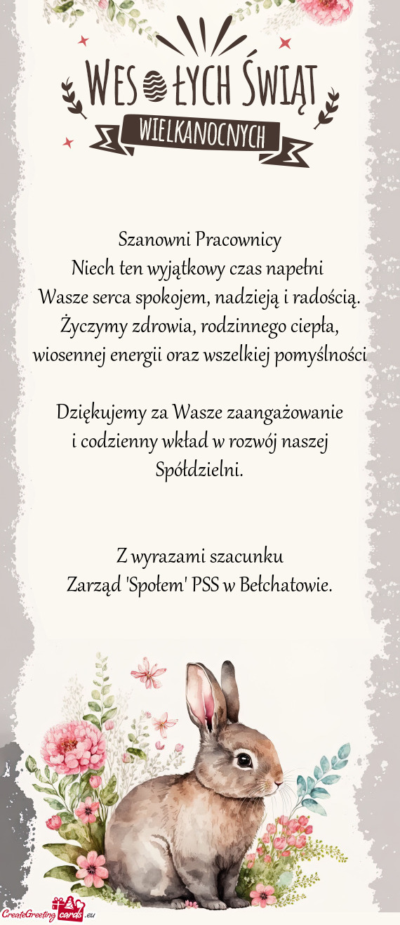 Wasze serca spokojem, nadzieją i radością
