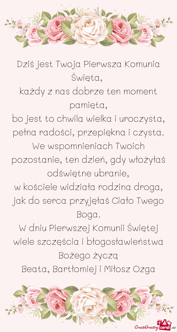We wspomnieniach Twoich pozostanie, ten dzień, gdy włożyłaś odświętne ubranie
