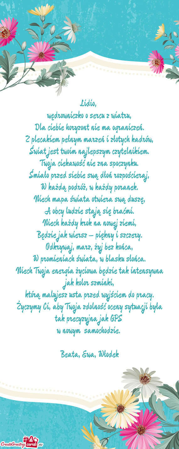 Wędrowniczko o sercu z wiatru