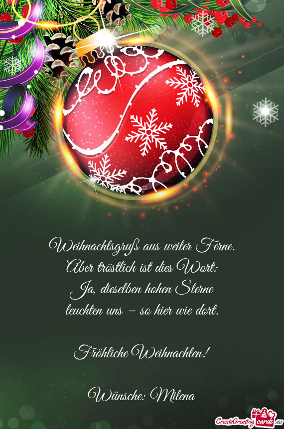 Weihnachtsgruß aus weiter Ferne