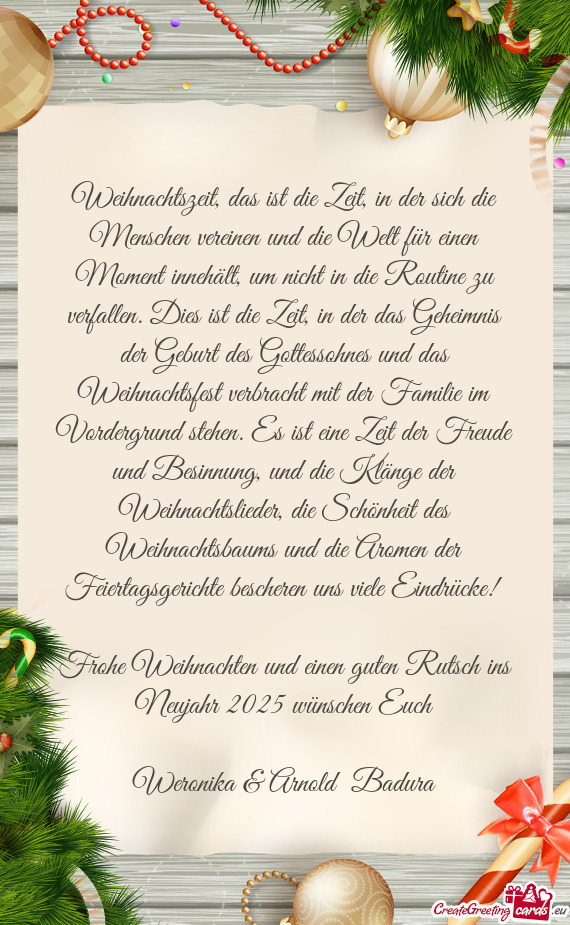 Weihnachtszeit, das ist die Zeit, in der sich die Menschen vereinen und die Welt für einen Moment i