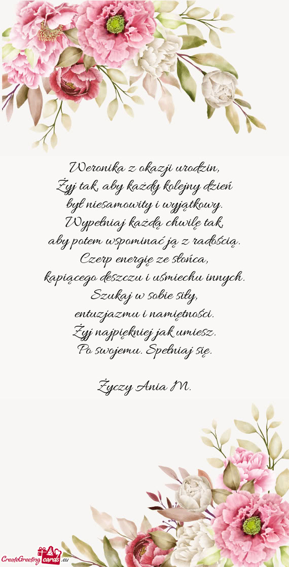 Weronika z okazji urodzin