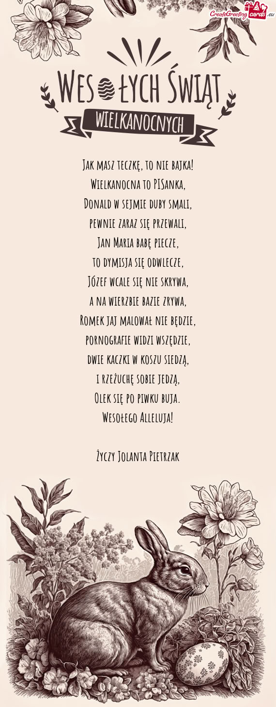 Wesołego Alleluja! Jolanta Pietrzak