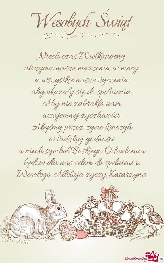 Wesołego Alleluja Katarzyna