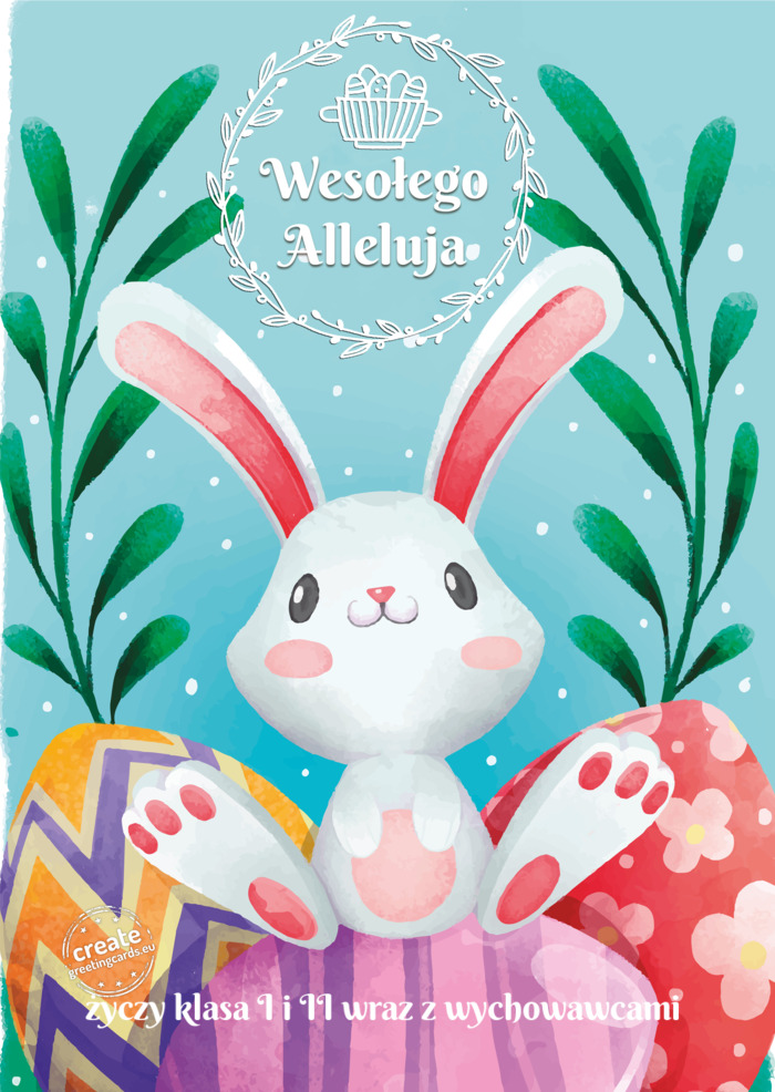 Wesołego Alleluja klasa I i II wraz z wychowawcami