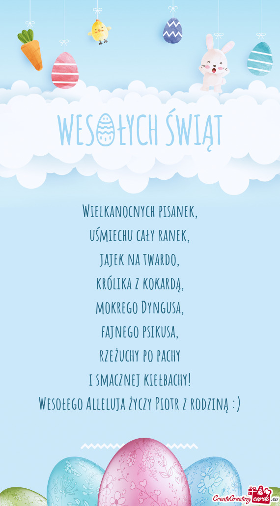 Wesołego Alleluja Piotr z rodziną :)