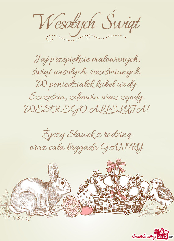 WESOŁEGO ALLELUJA! Sławek z rodziną oraz cała brygada GANTRY