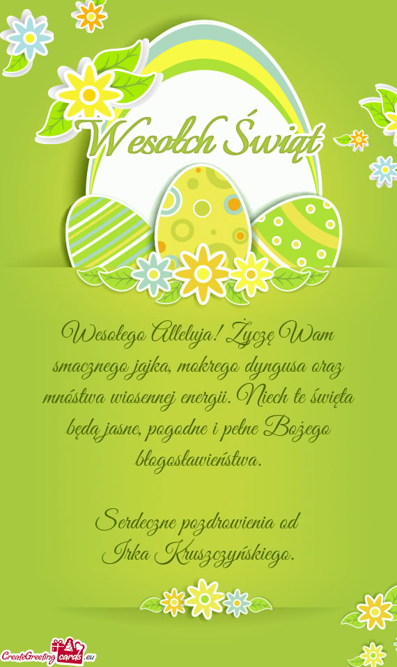 Wesołego Alleluja! Życzę Wam smacznego jajka, mokrego dyngusa oraz mnóstwa wiosennej energii. Ni