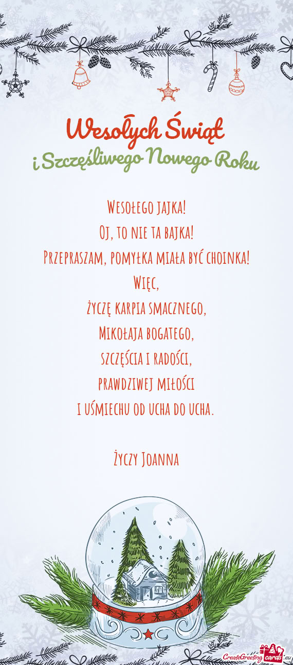 Wesołego jajka!  Oj, to nie ta bajka!  Przepraszam, pomyłka miała być