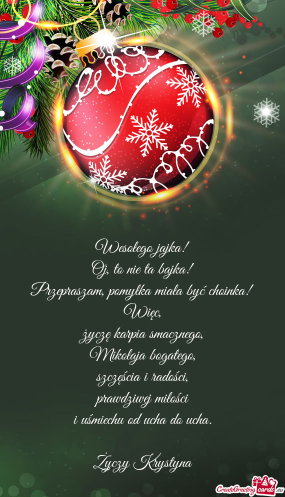 Wesołego jajka!  Oj, to nie ta bajka!  Przepraszam, pomyłka miała być