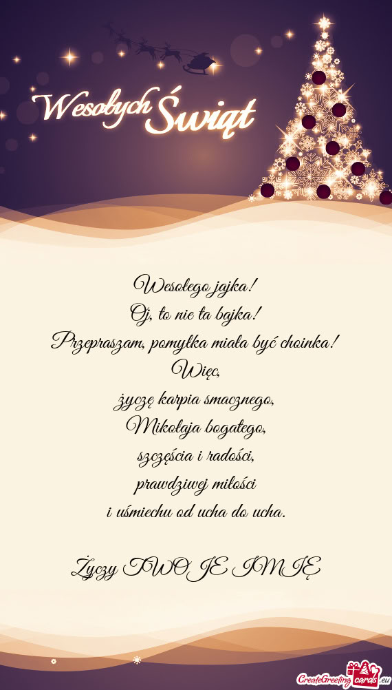 Wesołego jajka!  Oj, to nie ta bajka!  Przepraszam, pomyłka miała być