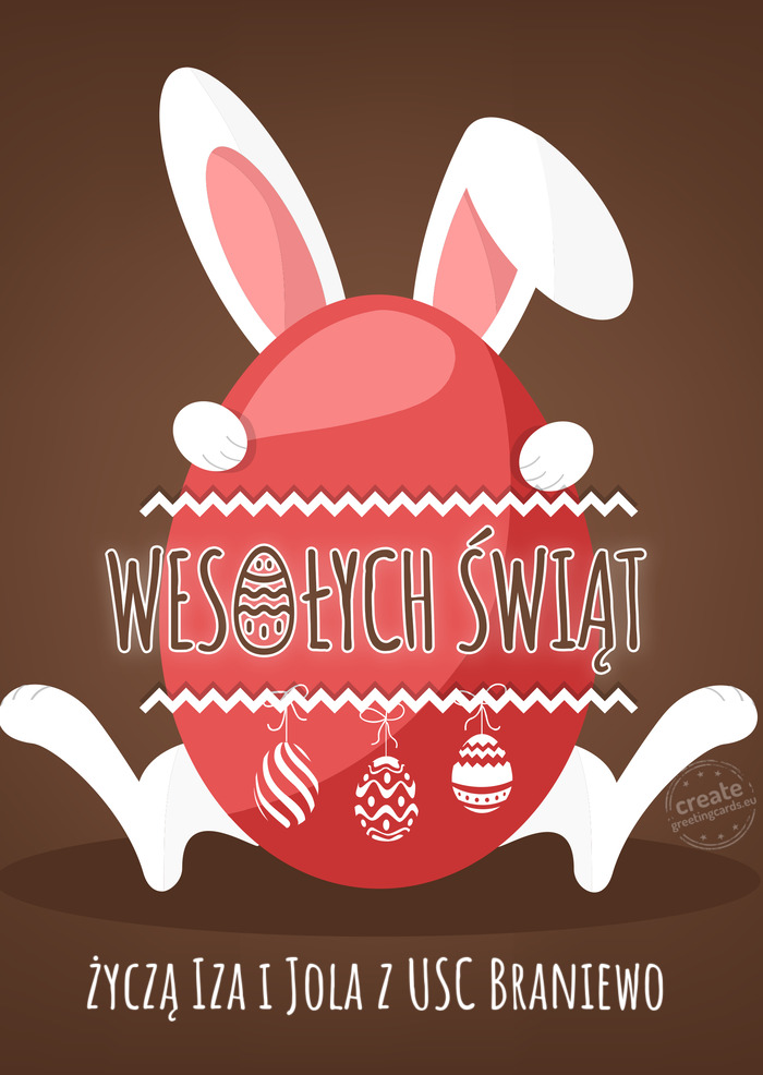 Wesołego jajka życzą Iza i Jola z USC Braniewo