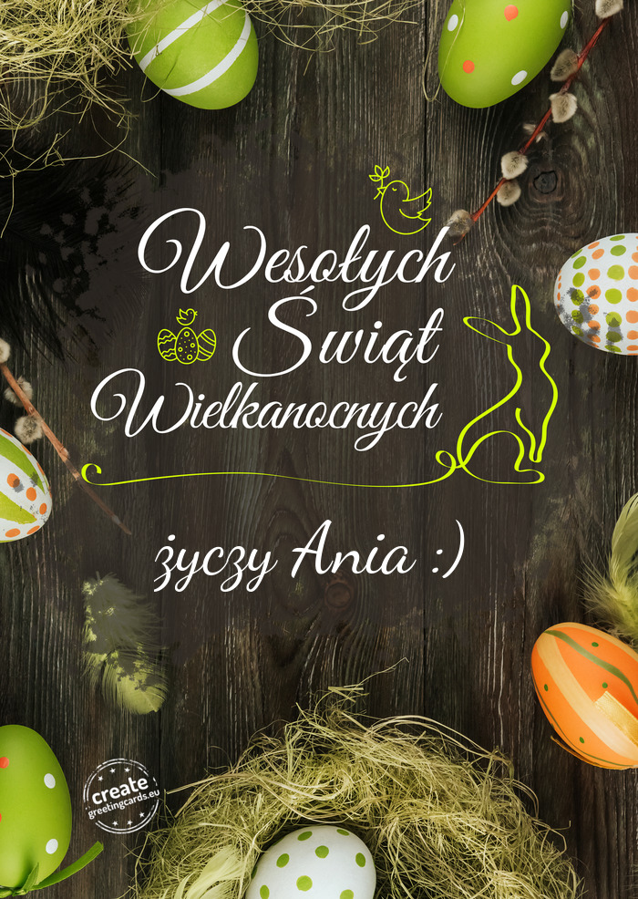 Wesołego Świat Wielkanocnych Ania :)
