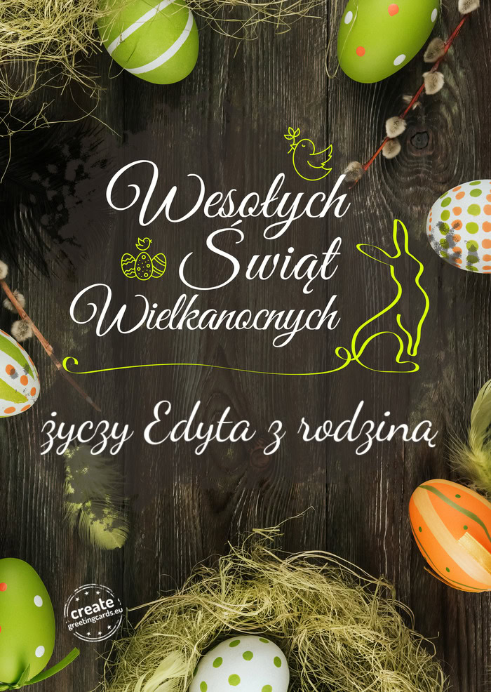 Wesołego Świat Wielkanocnych Edyta z rodziną