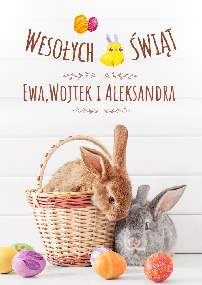 Wesołej Wielkanocy Ewa,Wojtek i Aleksandra